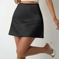 New Satin Pleated Skirt High Waist