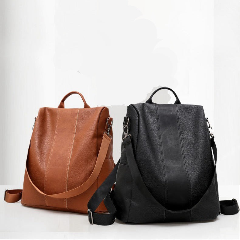 Women's solid color backpack